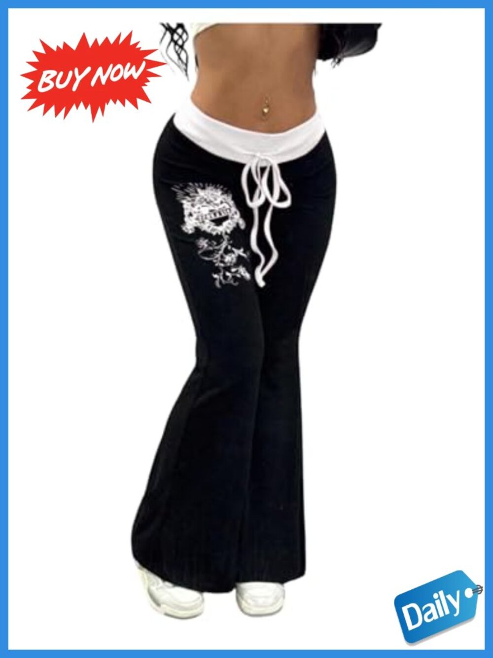 Women's Flare Leggings Bootcut Bell Bottoms High Stretch Y2K Goth Punk Pants